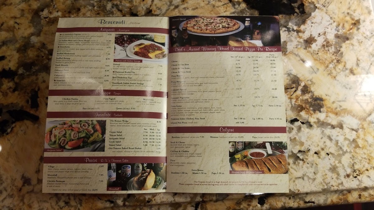 Menu Antonio's Piccolo Ristorante-1